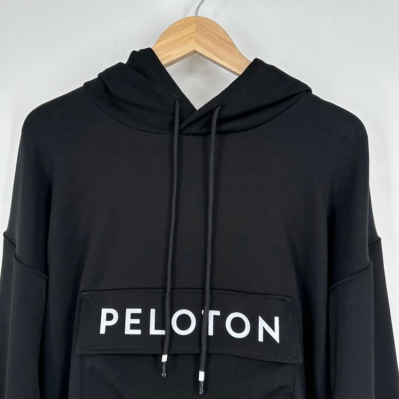 NWT Peloton Anorak Sweatshirt Hoodie Pullover Oversized Logo Jacket, Black - Picture 2 of 6